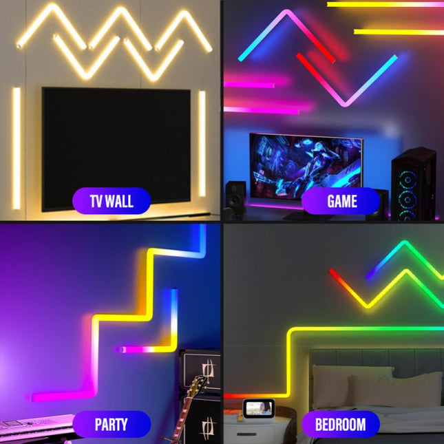 RGB Smart Wall Sconces - WiFi & Bluetooth Music LED Lights