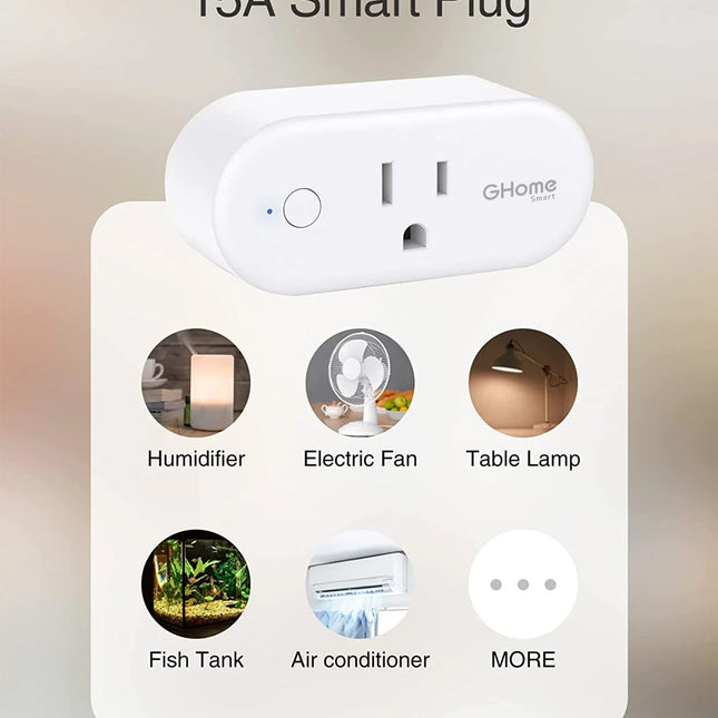 GHome Wi-Fi Smart Plug Apple-HomeKit 15A WP6-H