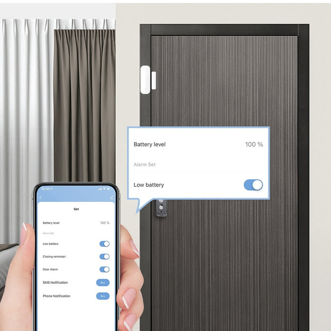WiFi Door/Window Sensor with App Alerts for Home Security