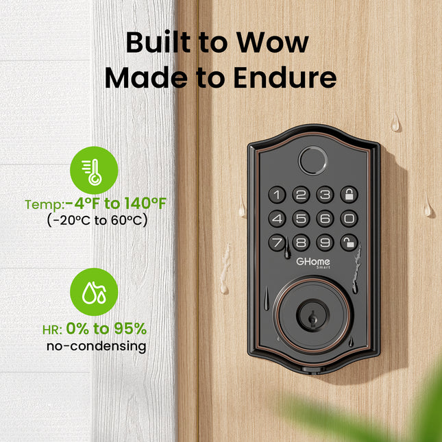 GHome Wi-Fi Smart Fingerprint Door Lock Keypad KD30