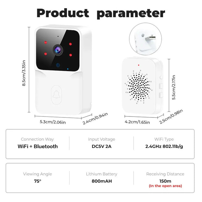 WiFi Smart Door Camera: 2.4G Motion Tracking