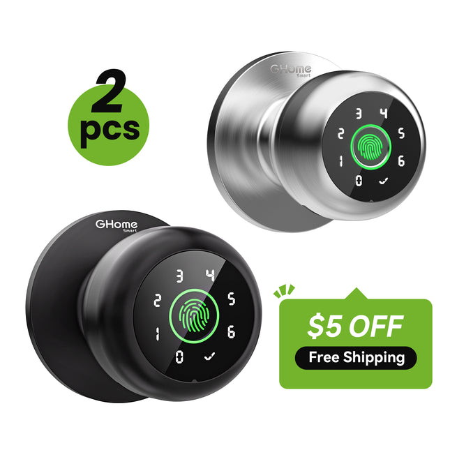 GHome 4-In-1 Smart Fingerprint Door Knob Lock K10PRO