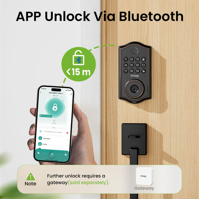 GHome Wi-Fi Smart Fingerprint Door Lock Keypad KD30