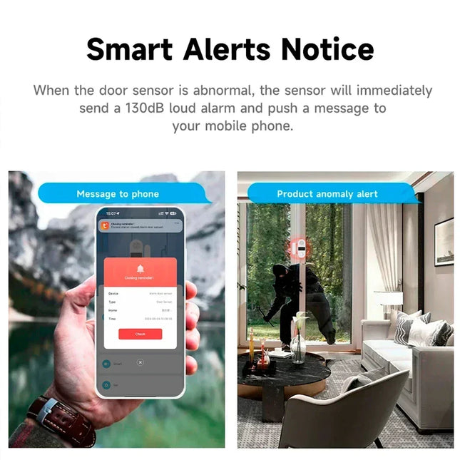 Smart Door & Window Sensor: WiFi Siren & Light Alarm
