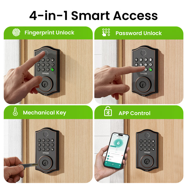 GHome Wi-Fi Smart Fingerprint Door Lock Keypad KD30