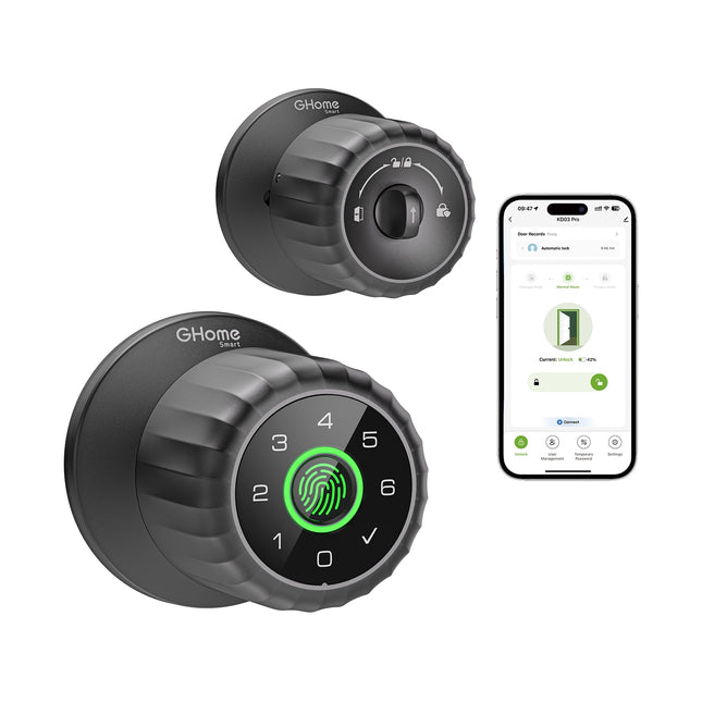 GHome Removable Battery Smart Door Knob Lock KD03PRO