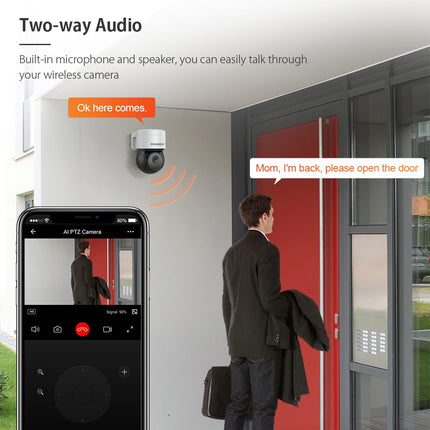 5MP Smart PTZ Cam - AI Human Detection & Auto Tracking