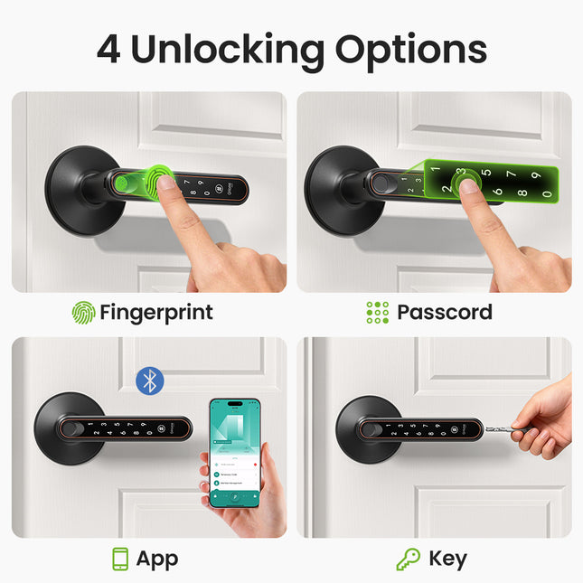 New GHome 4-in-1 Wi-Fi Smart Lever Door Lock KH10