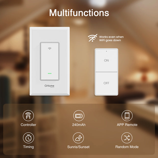 GHome Smart Light Switch (With Remote) SW10