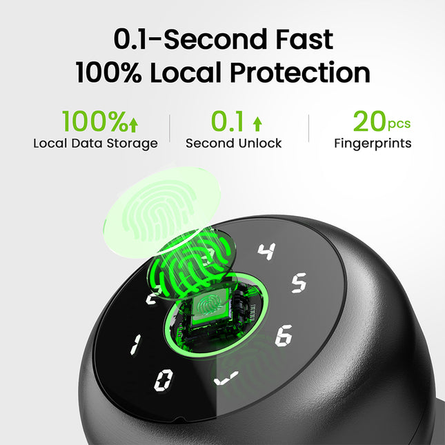 GHome 4-In-1 Smart Fingerprint Door Knob Lock K10PRO