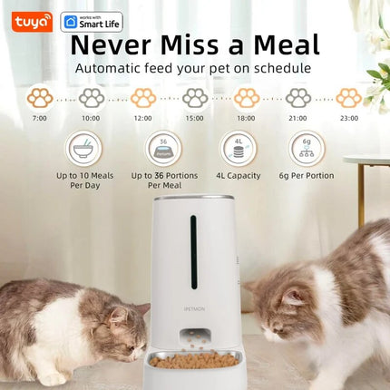 4L Smart WiFi Pet Feeder — Freshness Guard & Low Food Alarm