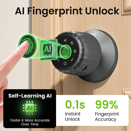 GHome Removable Battery Smart Door Knob Lock KD03PRO