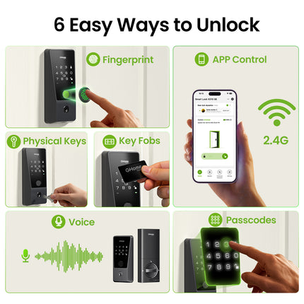 GHome Wi-Fi Smart Deadbolt Door Lock Touch Keypad KD10SE