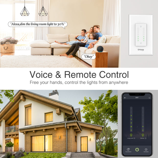 GHome Smart Dual Dimmer Light Switch SW7