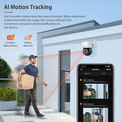 5MP Smart PTZ Cam - AI Human Detection & Auto Tracking
