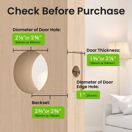 GHome Removable Battery Smart Door Knob Lock KD03PRO