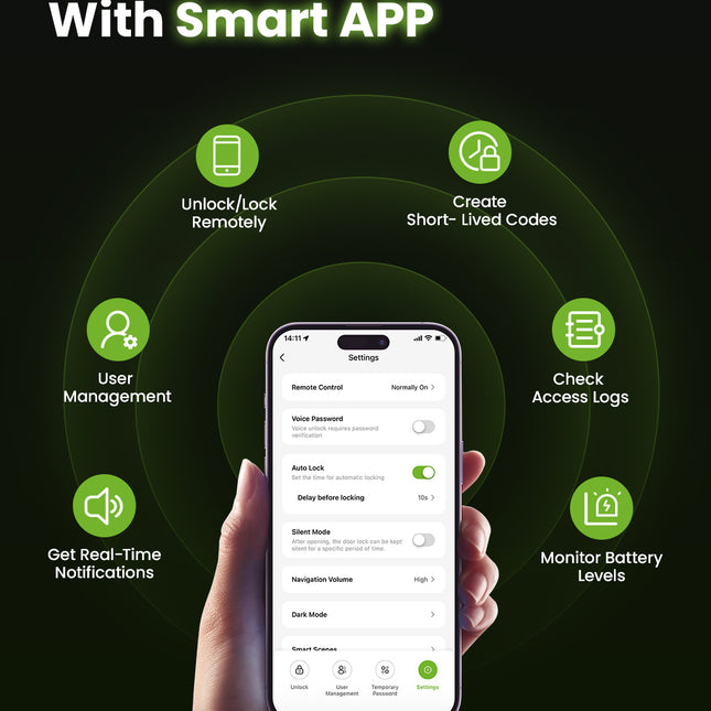 GHome Palm Vein Smart Door Locks With TouchScreen KD10