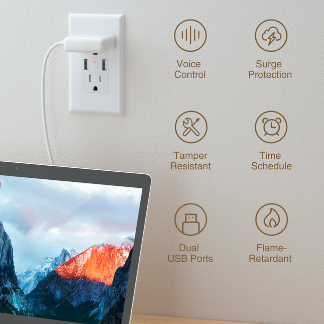 GHome Wi-Fi Smart Wall Outlet 2.4Ghz WO2