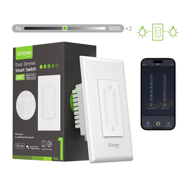 GHome Smart Dual Dimmer Light Switch SW7