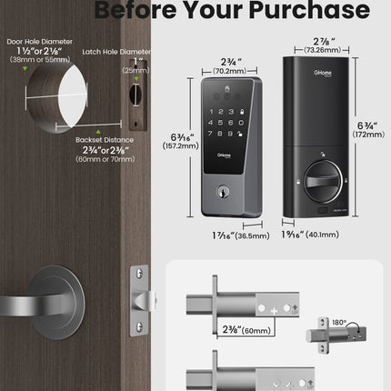 GHome Palm Vein Smart Door Locks With TouchScreen KD10