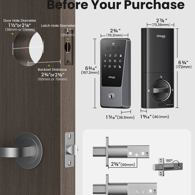 GHome Palm Vein Smart Door Locks With TouchScreen KD10