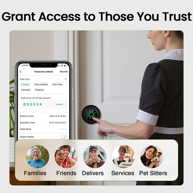 GHome 4-In-1 Smart Fingerprint Door Knob Lock K10PRO