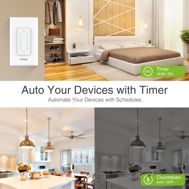 GHome Smart Dual Dimmer Light Switch SW7