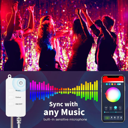 Smart RGB Globe String Lights: Outdoor WiFi & Bluetooth Control