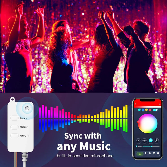 Smart RGB Globe String Lights: Outdoor WiFi & Bluetooth Control