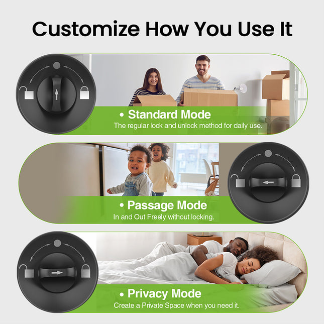 GHome 4-In-1 Smart Fingerprint Door Knob Lock K10PRO